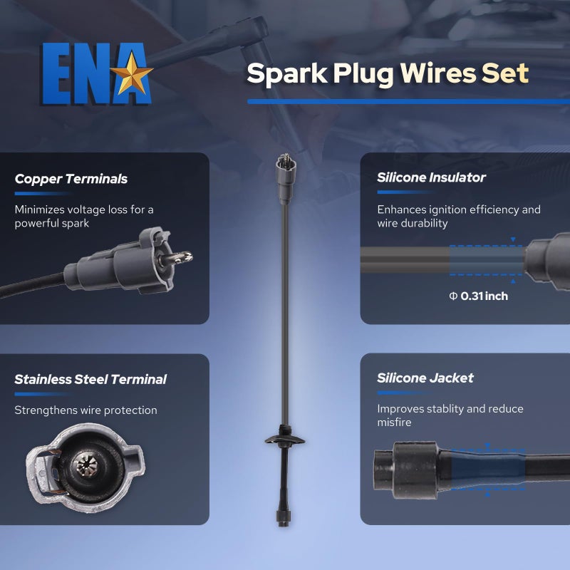 ENA Set of 2 Ignition Coil and Wire Set Compatible with Toyota 1997 1998 1999 2000 2001 Camry Solara 2.2L RAV4 2.0L Replacement for UF180 - Image 5